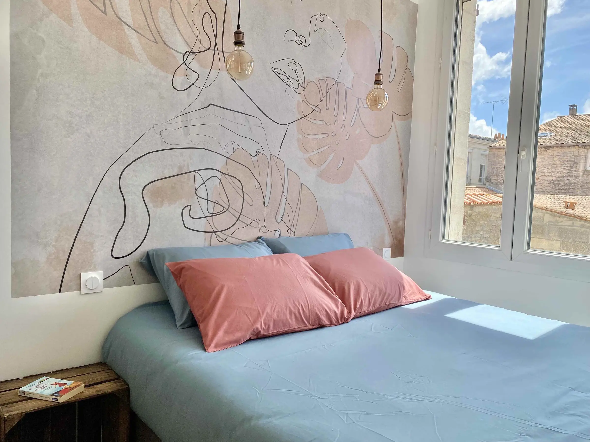 Studio jusqu'à 4 personnes avec fresque murale