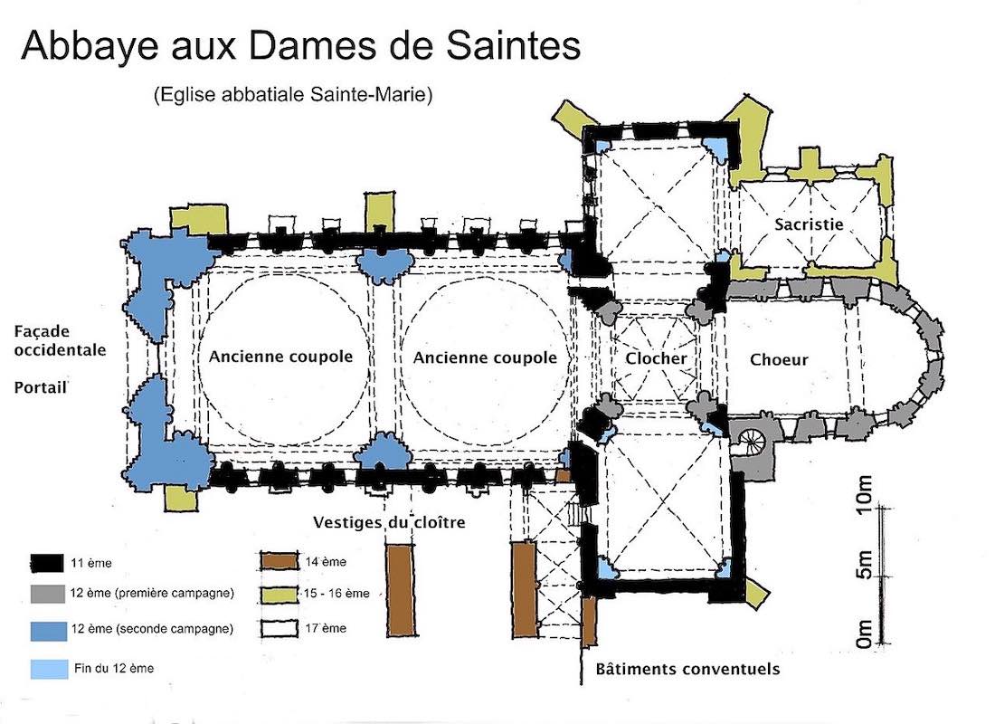 Plan de l'abbaye aux dames de Saintes