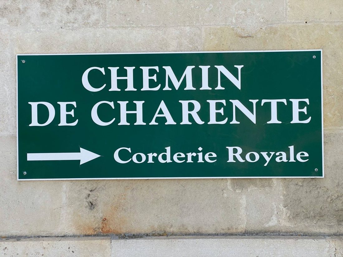 panneau chemin de charente, départ de la balade en bord de Charente